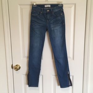 Madewell stretch skinny jeans with zippers